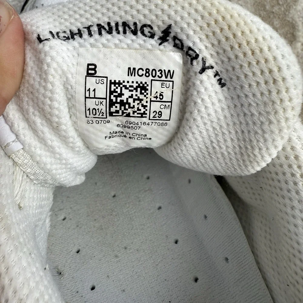 New Balance 803 White Low Men's Shoes MC803W Size 11 Lightning Dry‎ - Used